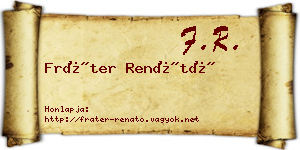 Fráter Renátó névjegykártya